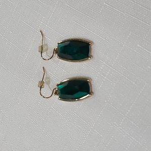 Green stone earrings
